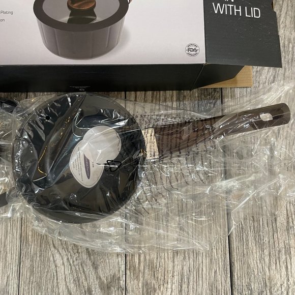 NEW NOX 1.5 Qt Sauce Pan with Lid Non Stick Coating Wooden Handle FDA Approved - Picture 6 of 10